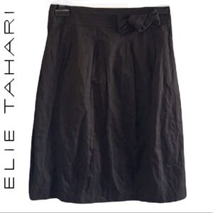 ELIE Taheri black A-line knee length skirt size 4